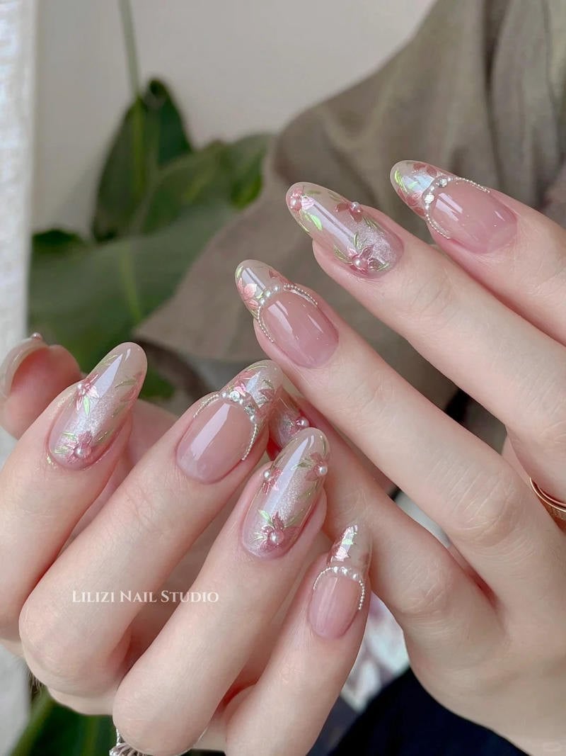 Mẫu nail hoa nhí