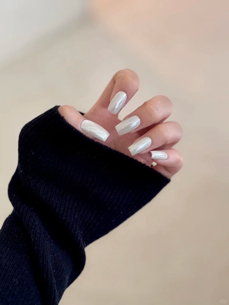 nail màu trắng gạo