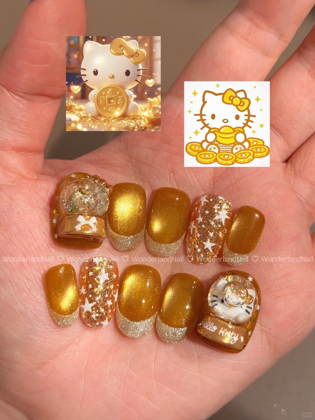 Nail Tết 2026 màu vàng