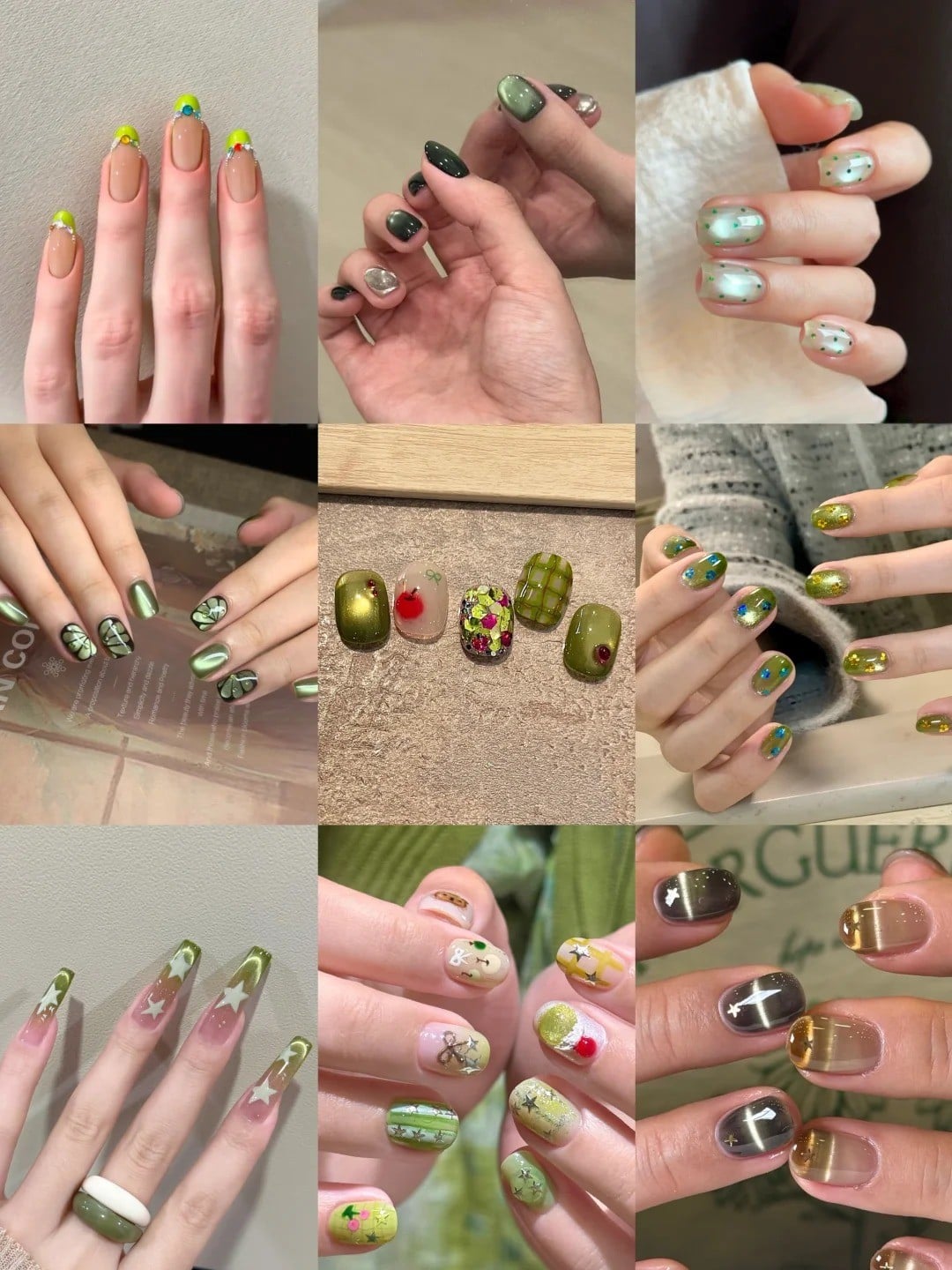 Nail Tết màu xanh lá tôn da