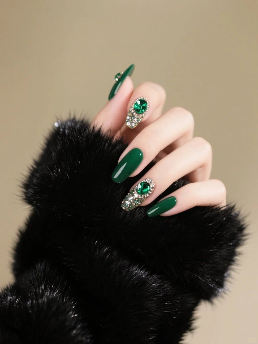 Nail Tết màu xanh lá tôn da