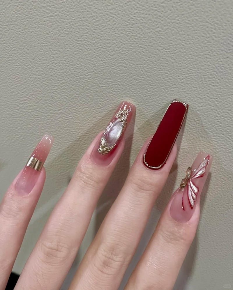 Mẫu móng tay dài Tết