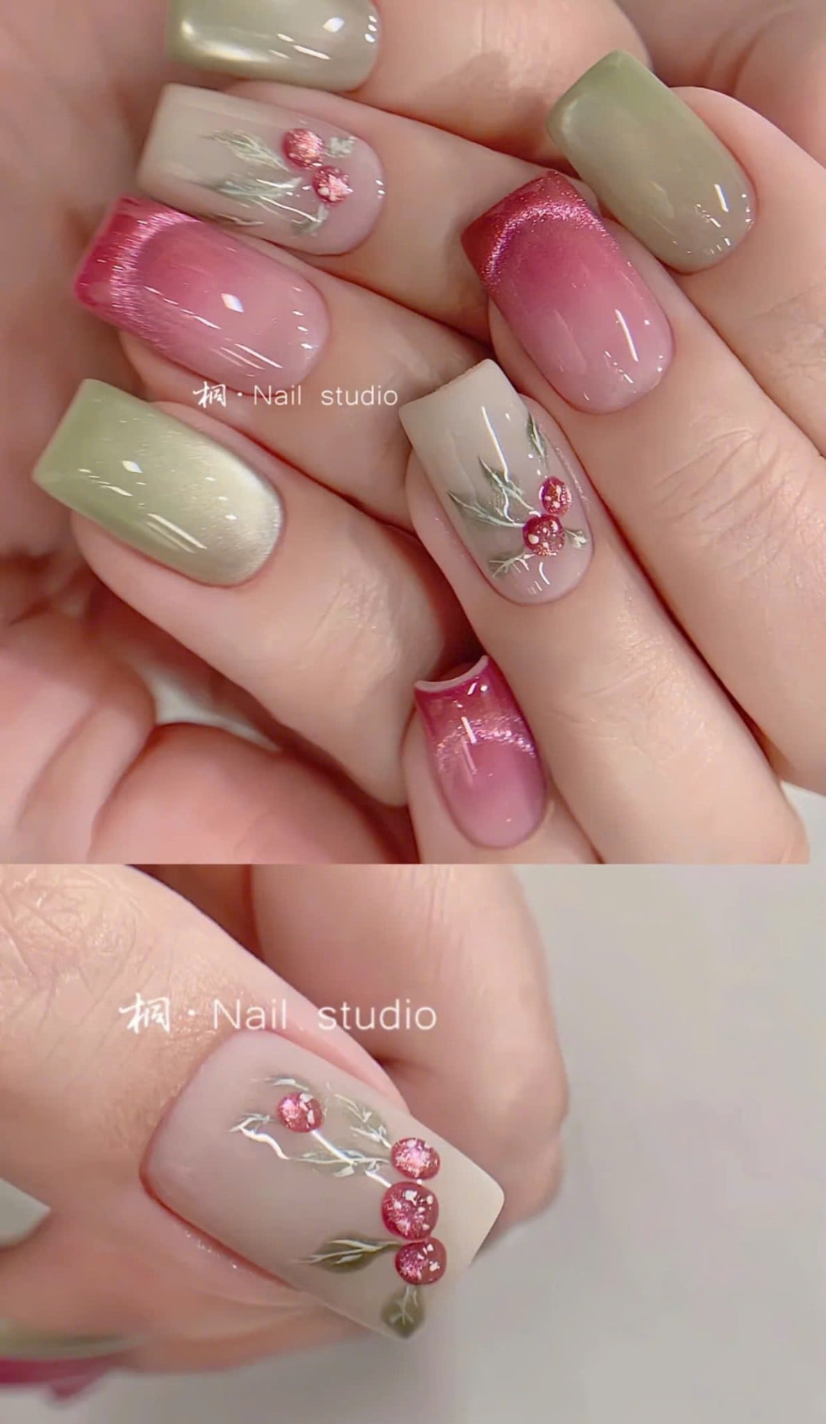Nail trái cây kiểu French manicure (đầu móng)