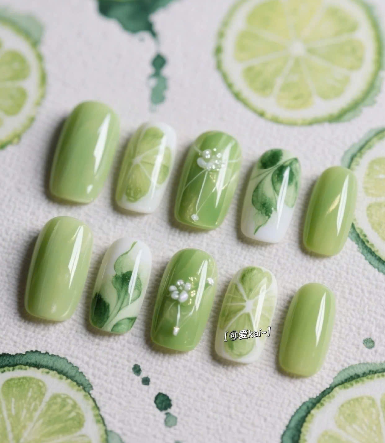 Mẫu nail chanh vàng/cam tươi tắn, rạng rỡ