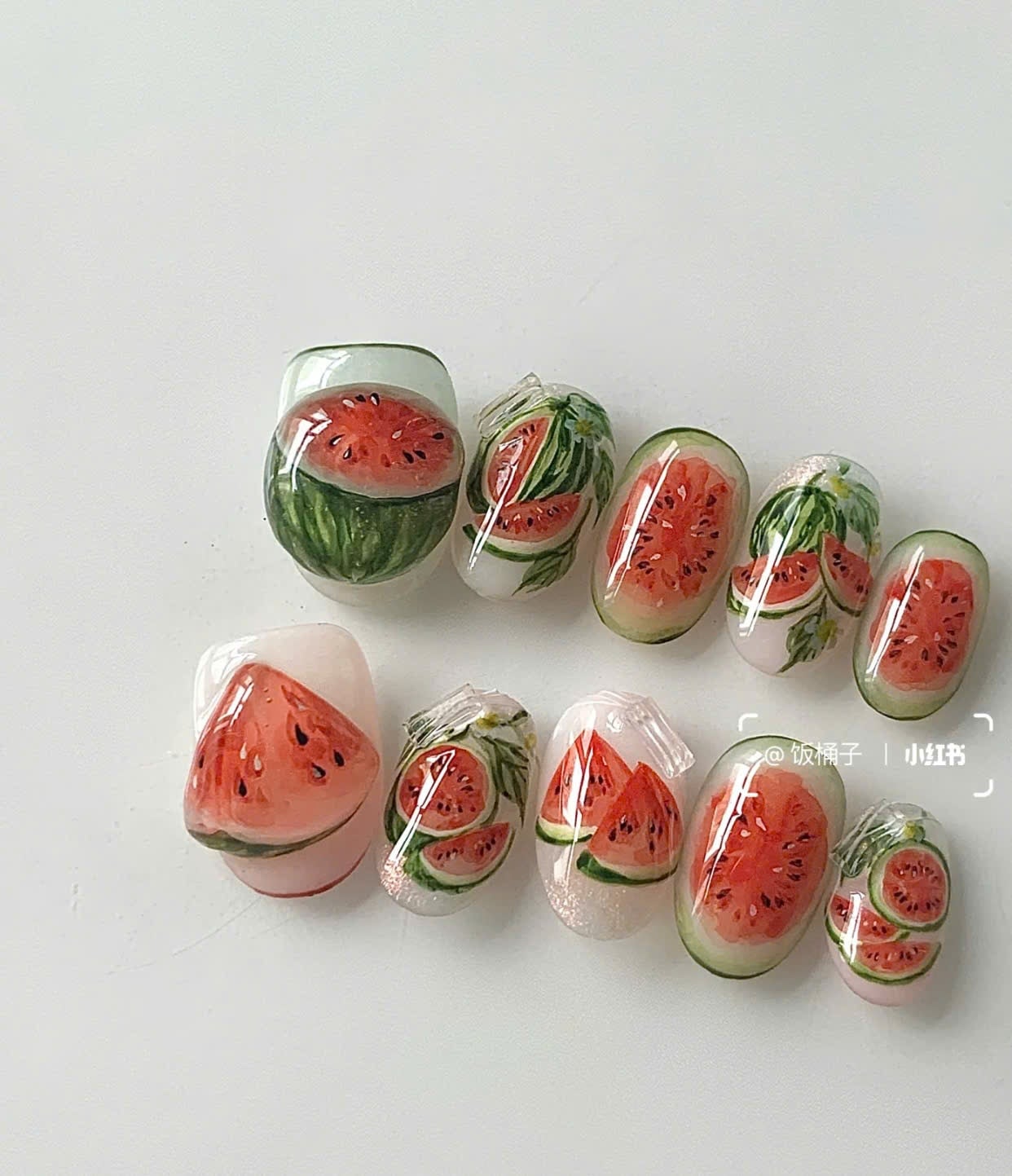 Mẫu nail dưa hấu mát lạnh cho ngày hè