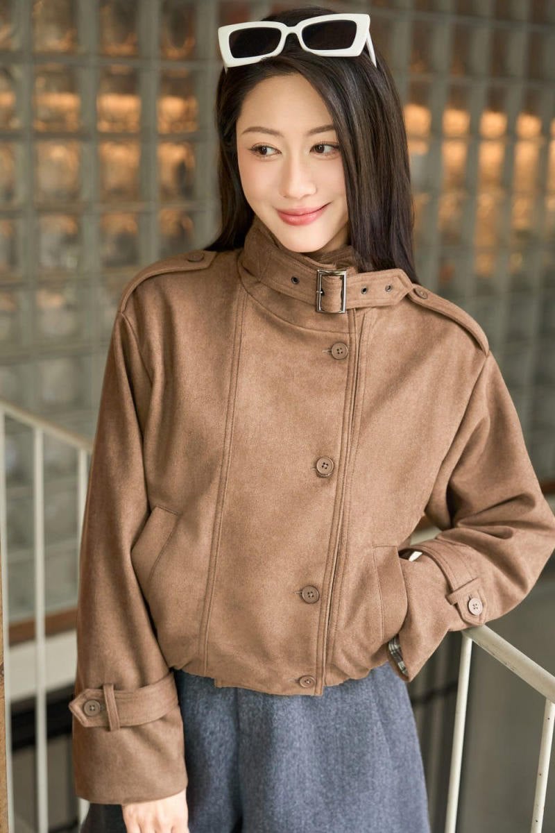 Áo khoác dạ cổ ống