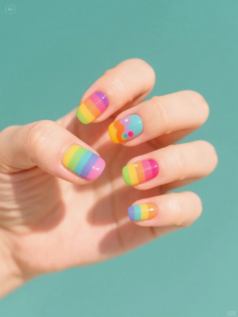 những mẫu nail kẻ sọc