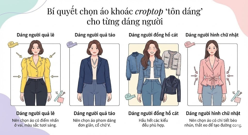 Bí quyết chọn áo khoác croptop 