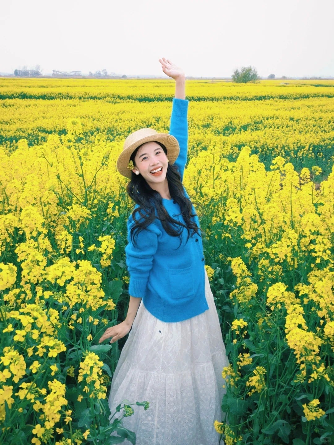 5. Tư thế đứng thẳng, giơ một tay vẫy chào