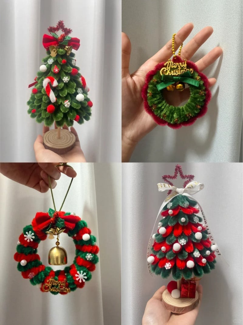 cách làm cây thông noel bằng kẽm nhung