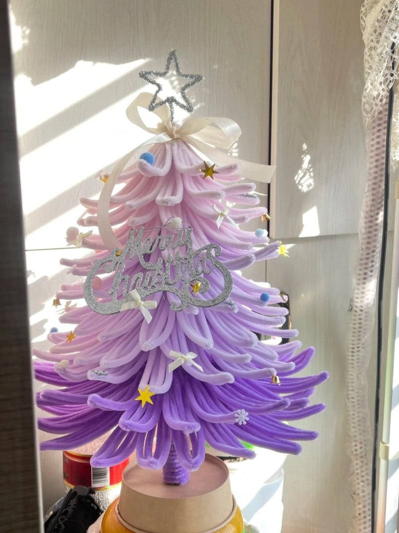 cách làm cây thông noel bằng kẽm nhung