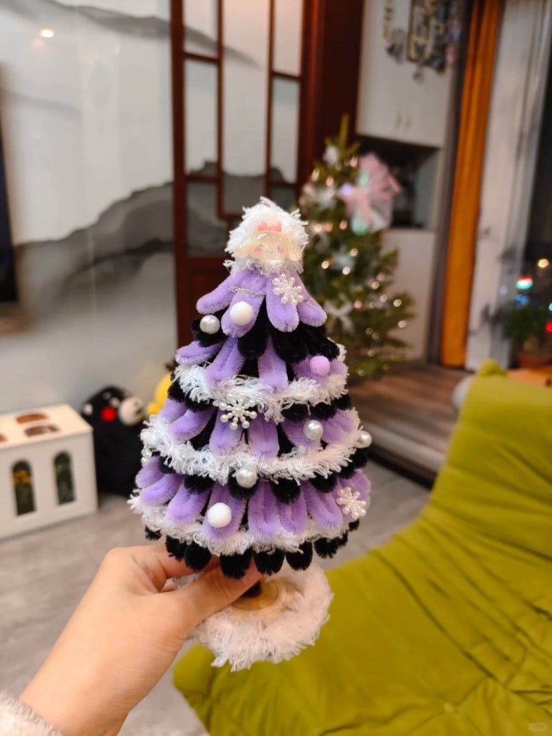 cách làm cây thông noel bằng kẽm nhung