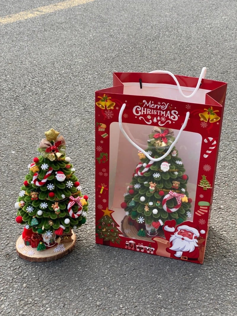 cách làm cây thông noel bằng kẽm nhung