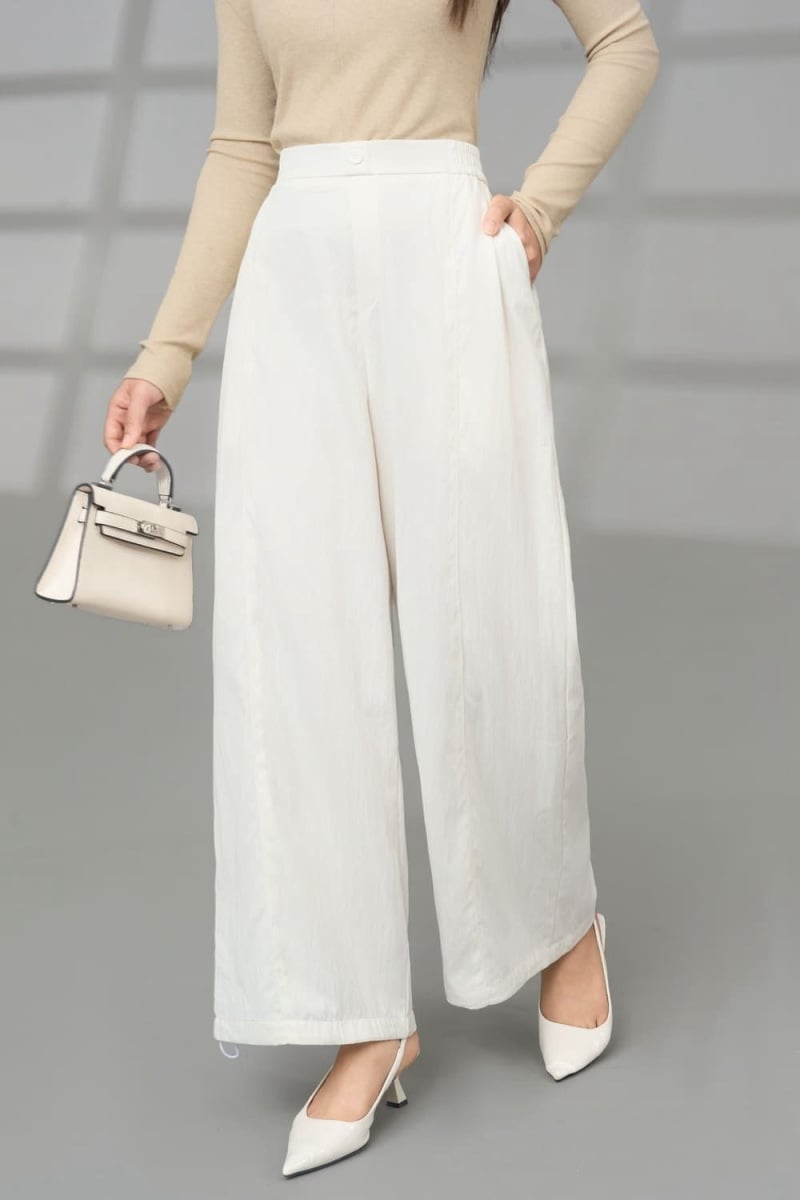 cách phối đồ với quần ống rộng cho người béo