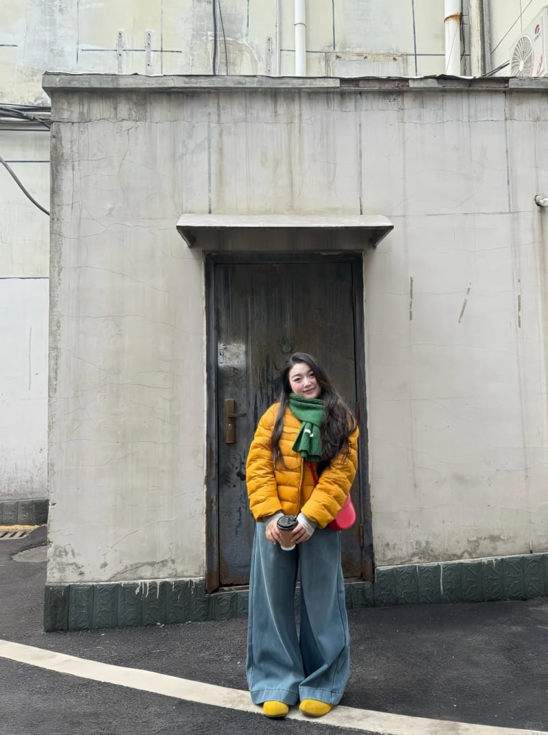 cách phối đồ với quần ống rộng cho người béo