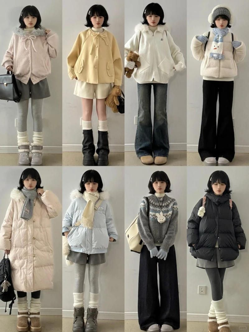 20. Set áo khoác gió + Quần dù ống rộng màu tím pastel + Kính râm