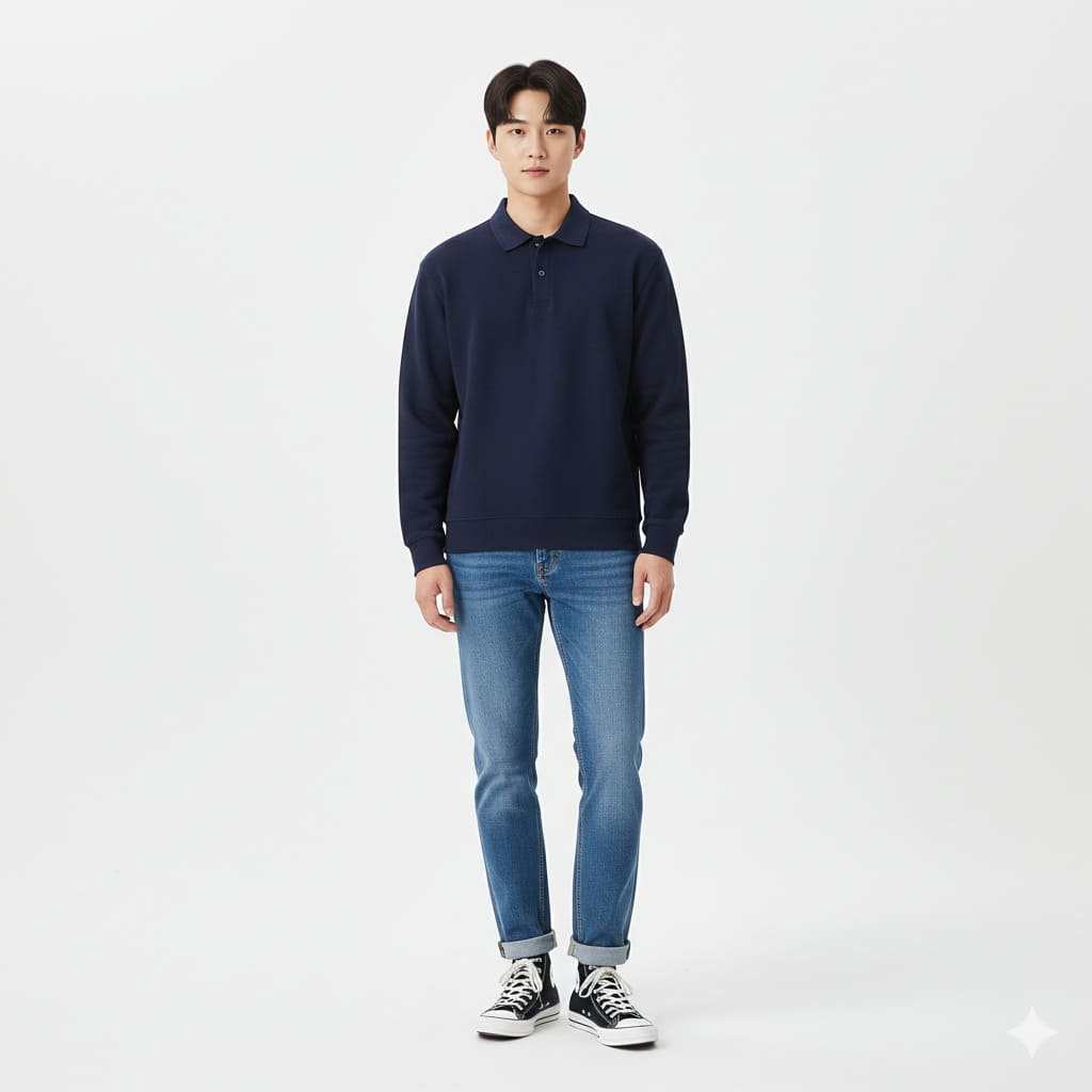 Giao thoa giữa lịch sự và thoải mái với Áo nỉ cổ bẻ