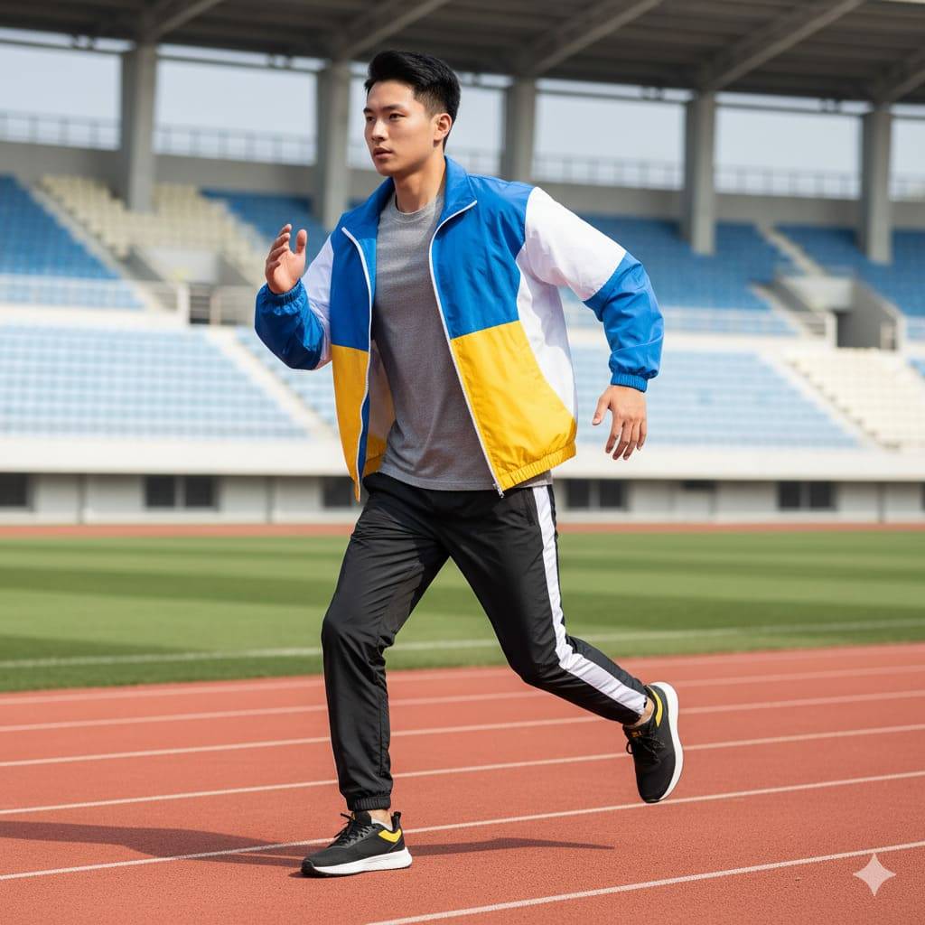 Phong cách Athleisure cùng Áo khoác gió và Quần dù