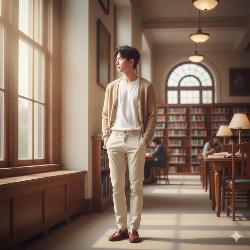 Áo Cardigan mỏng và Quần Kaki