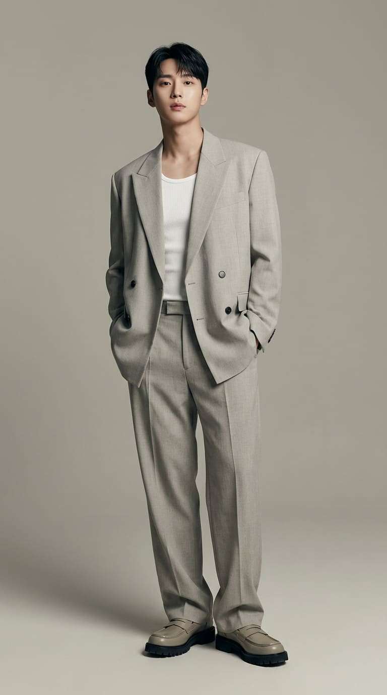 Layering áo ba lỗ bên dưới áo Blazer hiện đại