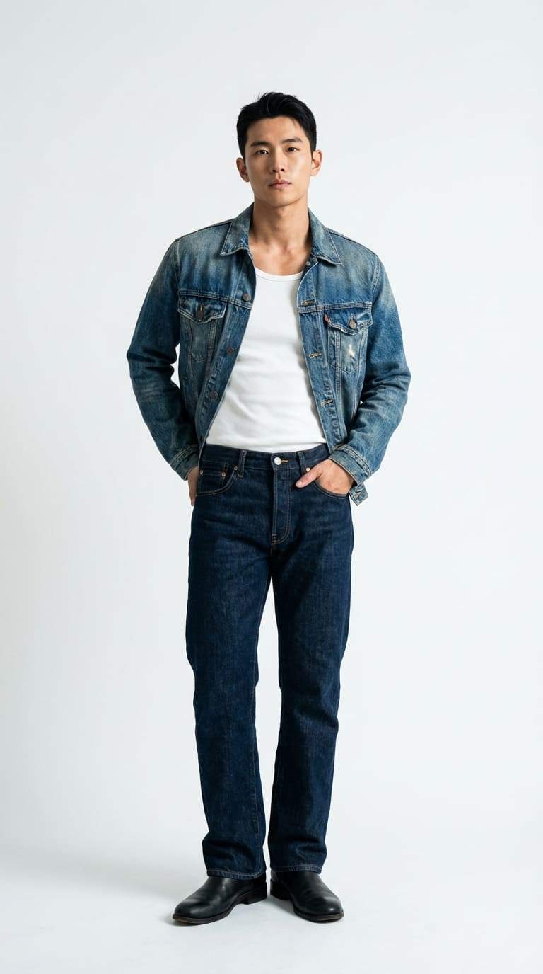 Phối cùng áo khoác Denim Jacket bụi bặm