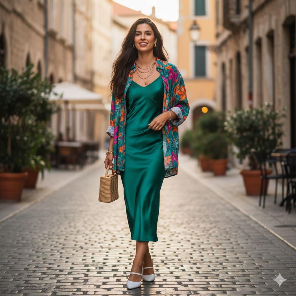 Khoác ngoài váy hai dây