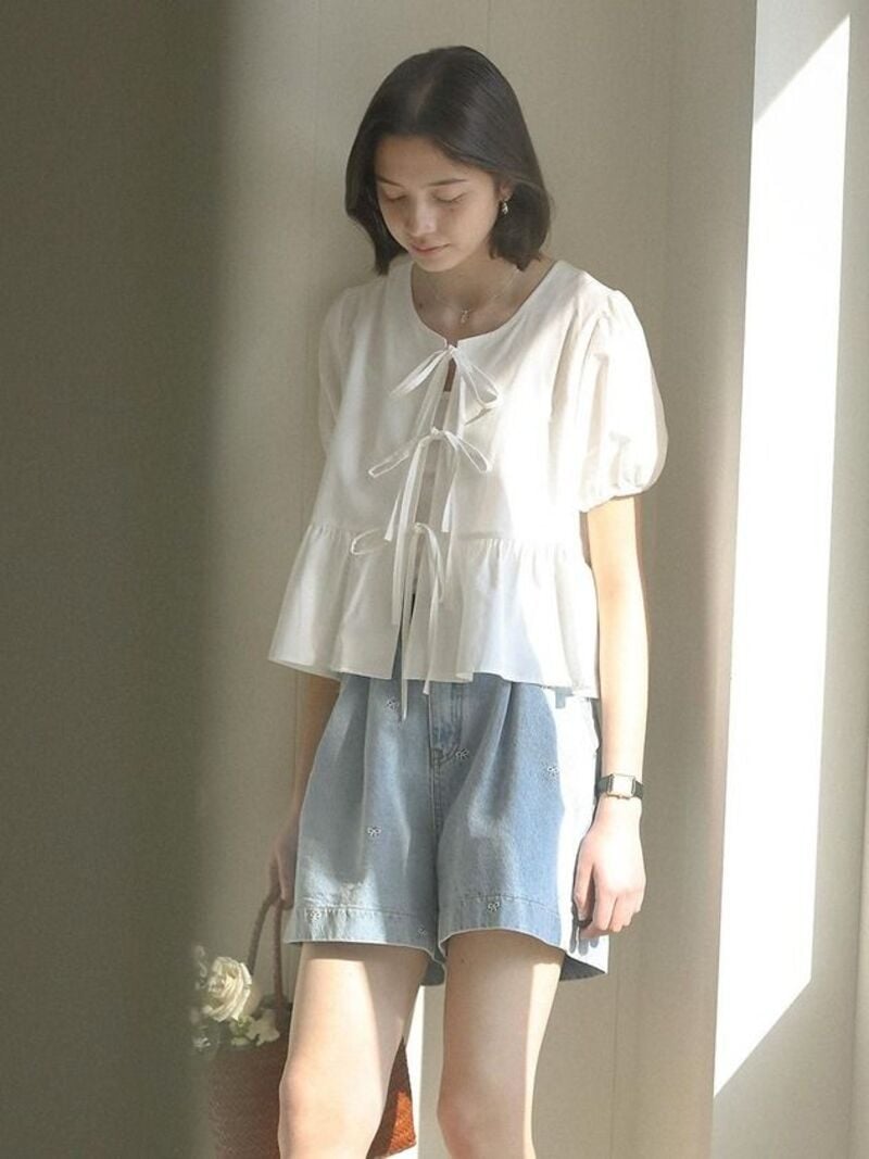 phối đồ với áo tay phồng