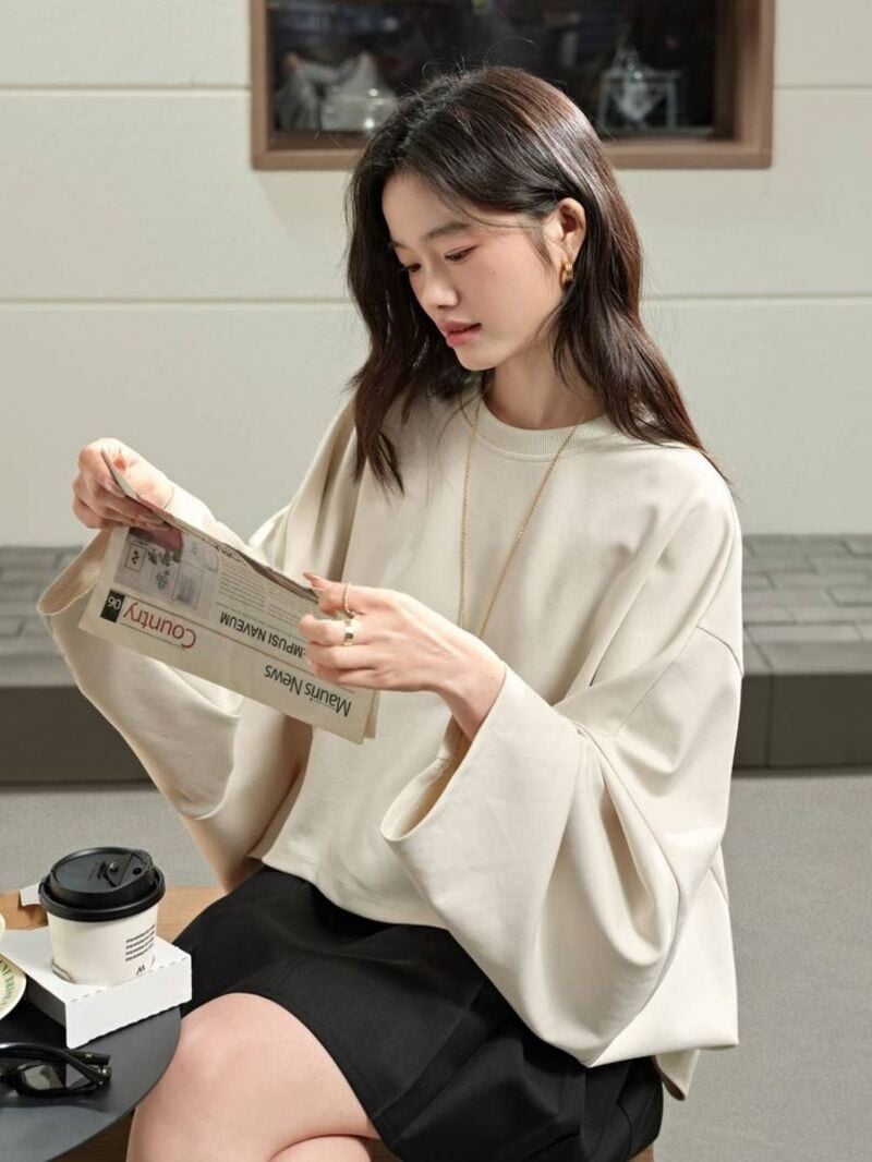 phối đồ với áo tay phồng