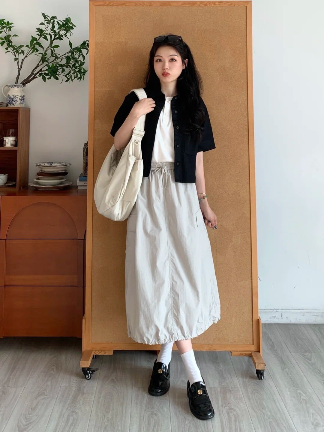 phối đồ với chân váy túi hộ