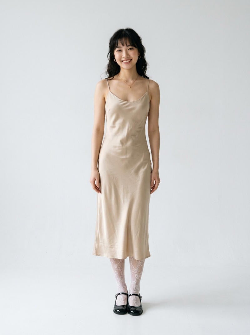 Phối với váy Slip Dress lụa quyến rũ