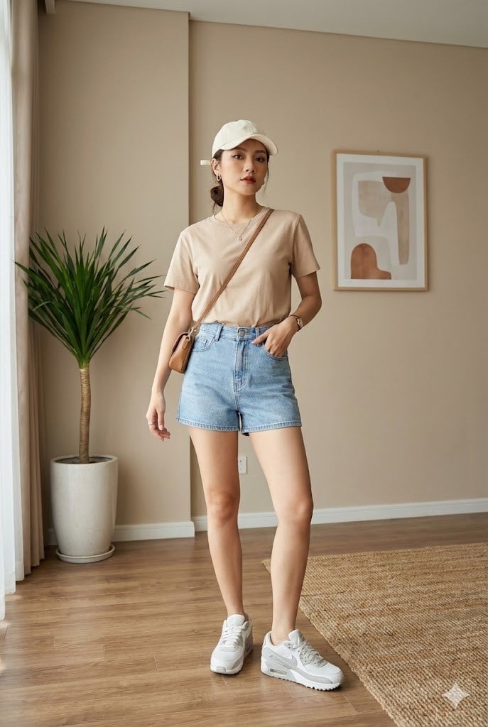 Hack dáng cực đỉnh với quần Short và áo phông