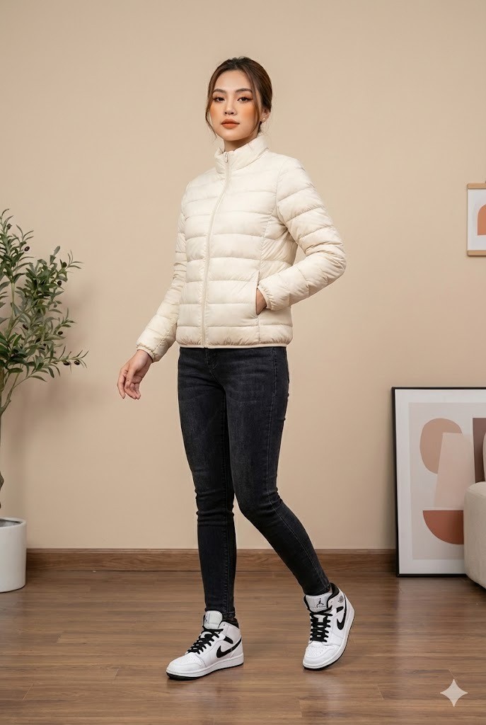 Mix đồ mùa đông ấm áp với Áo Phao và Nike High-top