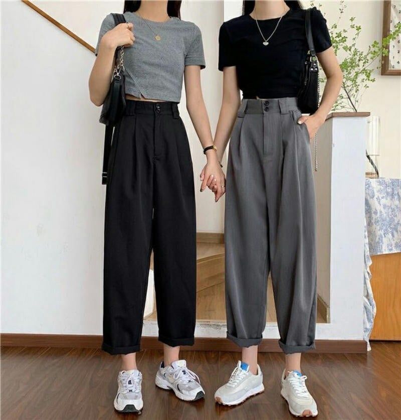 Phối quần baggy mix giày thể thao