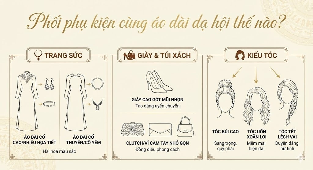 Phối phụ kiện cùng áo dài dạ hội thế nào?