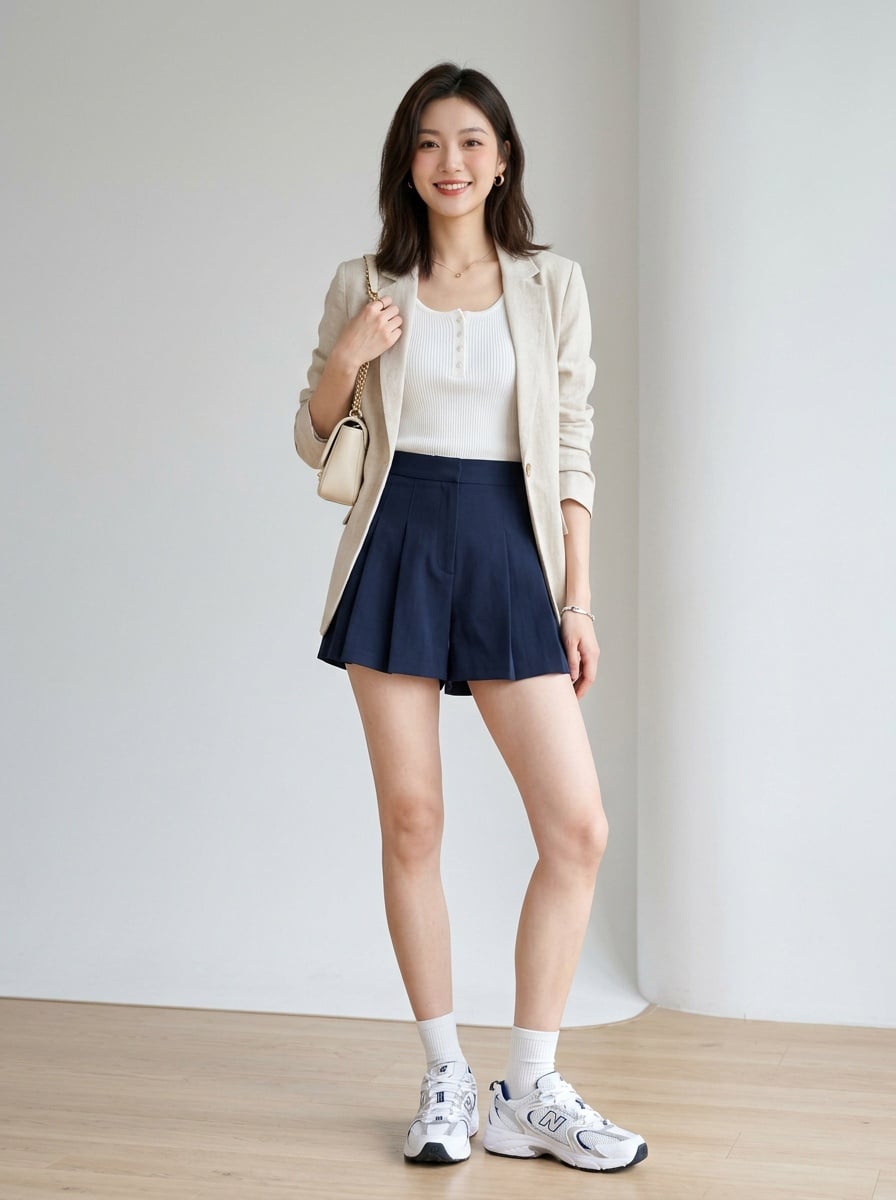 Váy quần cạp cao (High-waisted Skort)
