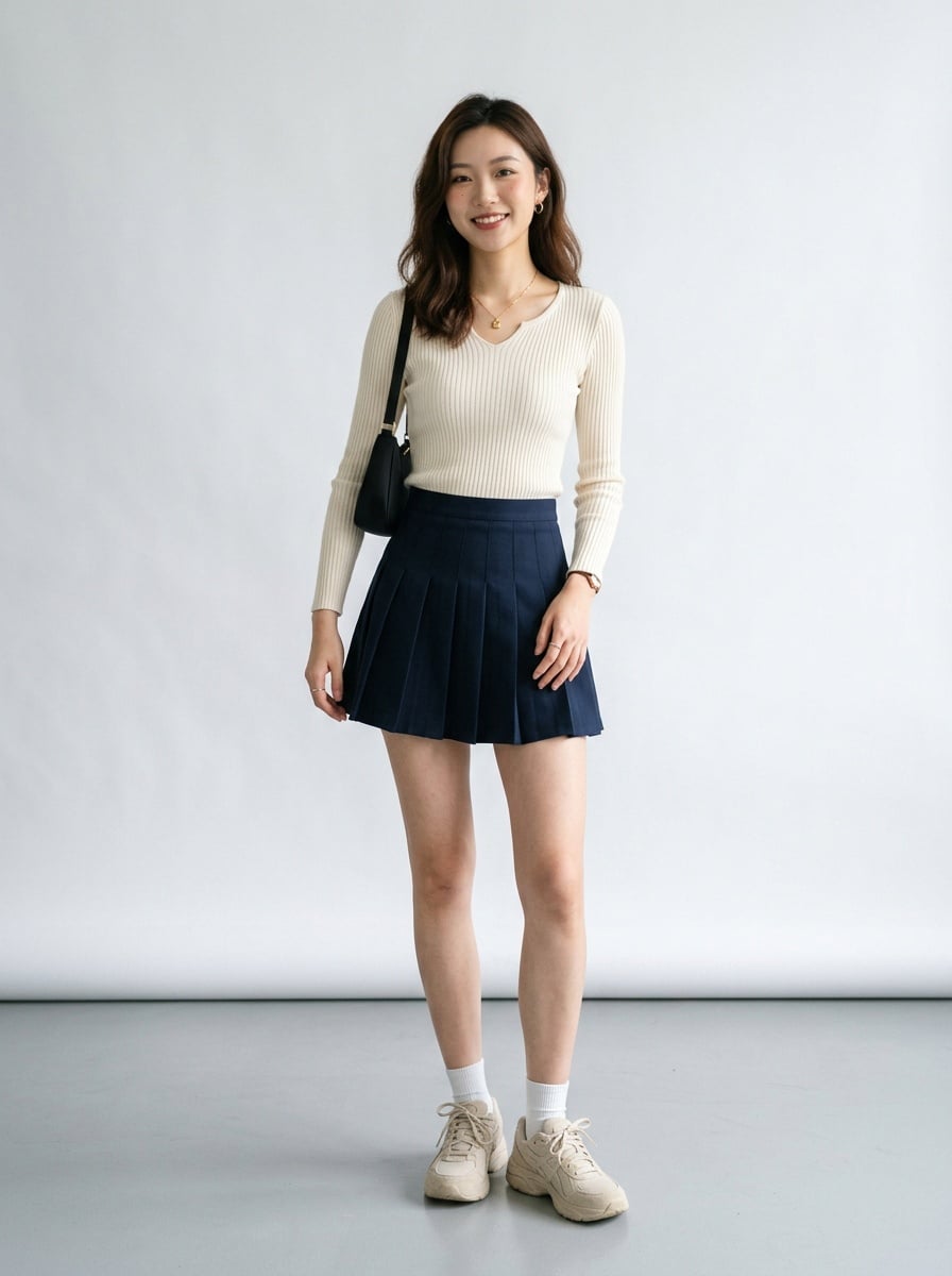 Váy quần xếp ly (Pleated Skort)