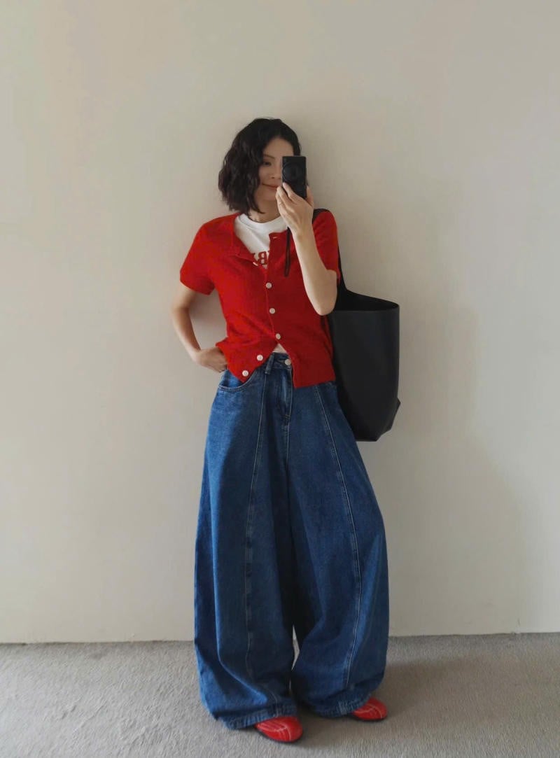 Quần ống cong mặc với gì