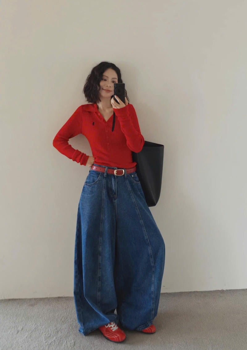 Quần ống cong mặc với gì