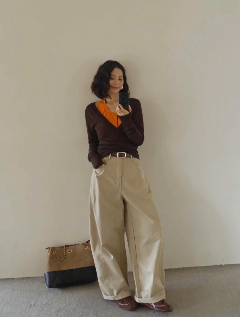 Quần ống cong mặc với gì