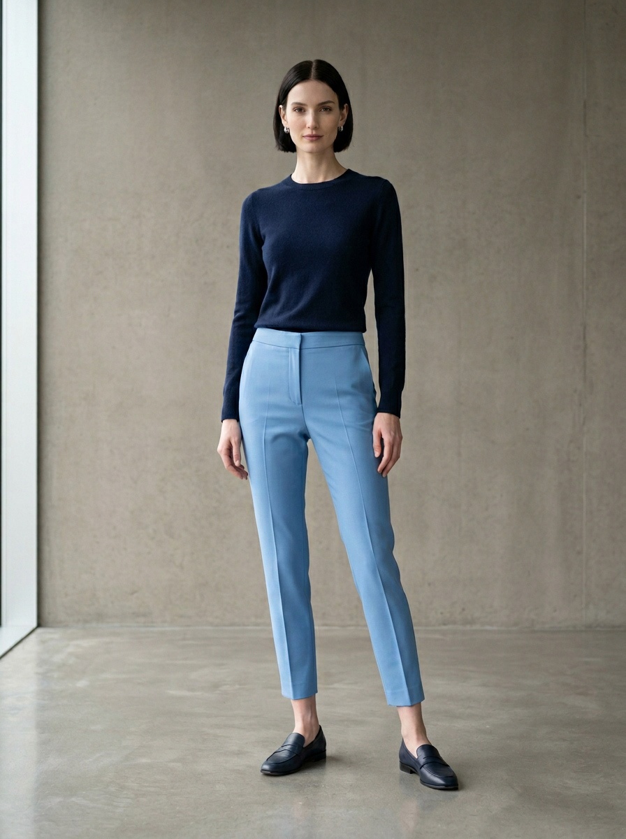 Quần xanh dương mặc với áo Màu Xanh Navy (Dark Blue)