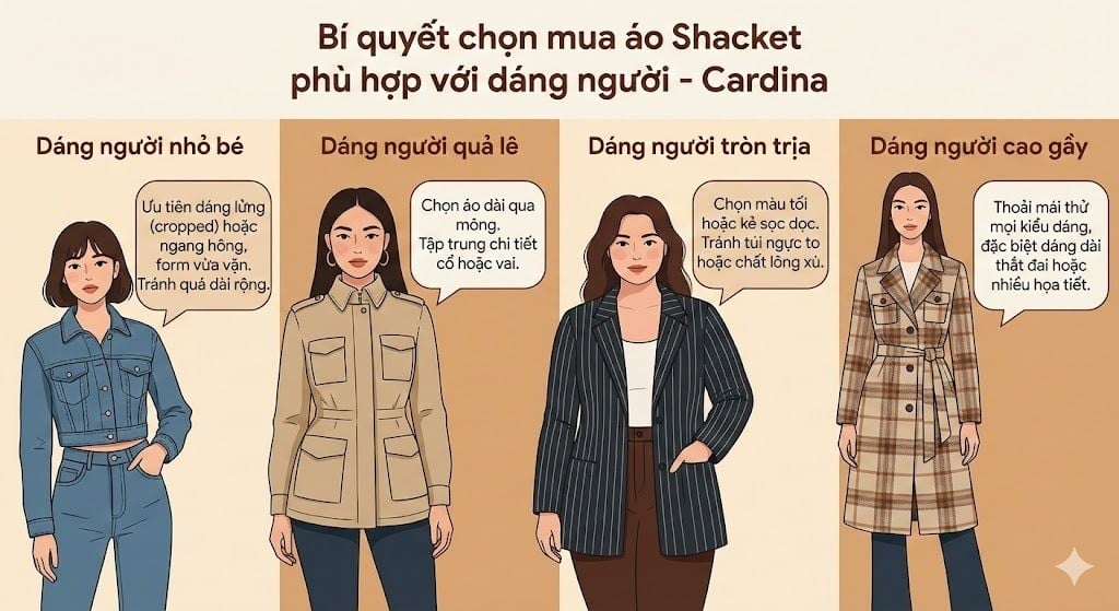 Bí quyết chọn mua áo Shacket phù hợp với dáng người