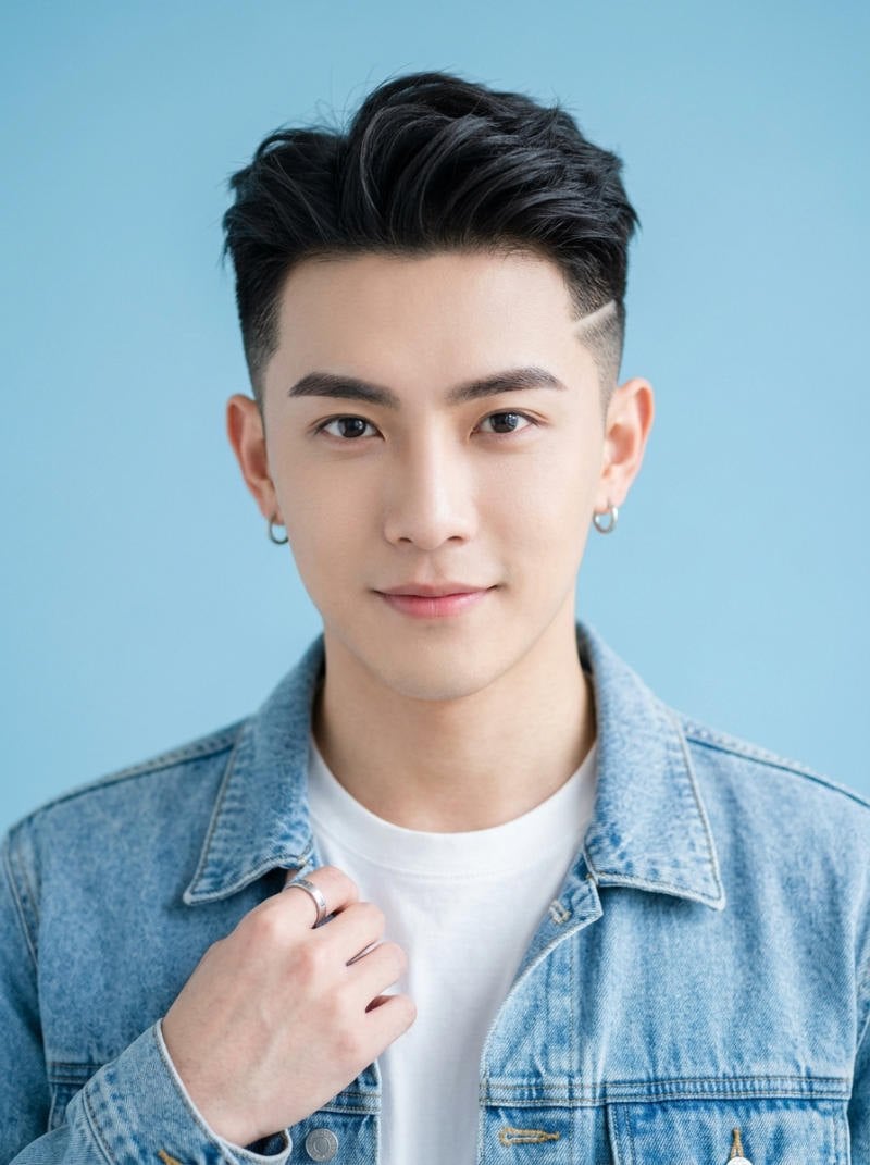 Tóc Short Quiff lai Side Part