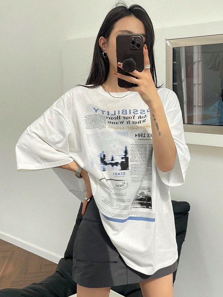 áo thun drop-shoulder quần casual suông rộng