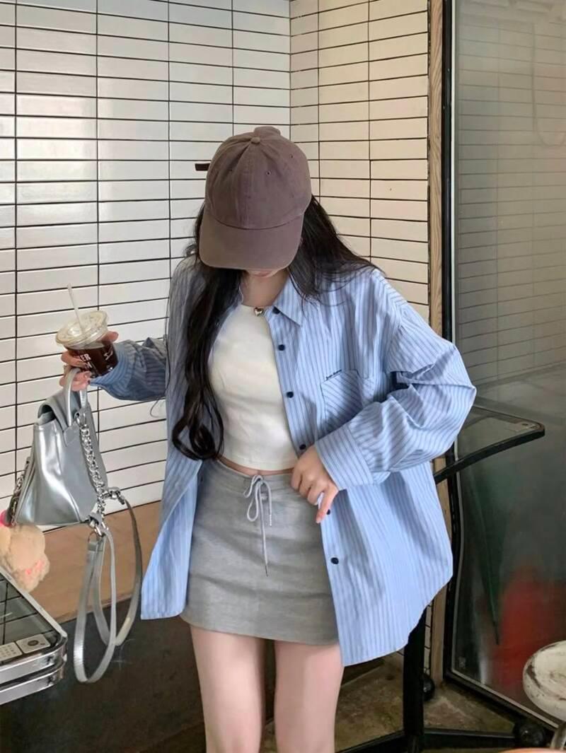 phối đồ với sơ mi xanh