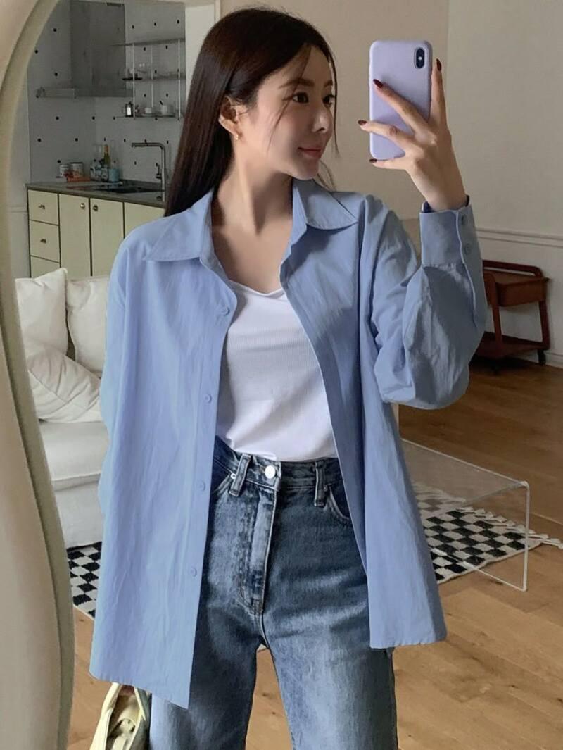 phối đồ với sơ mi xanh