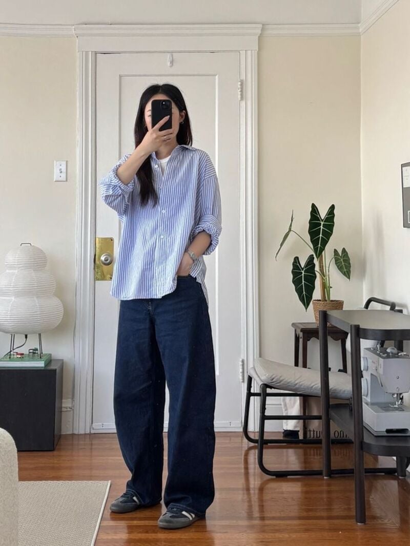 phối đồ với sơ mi xanh