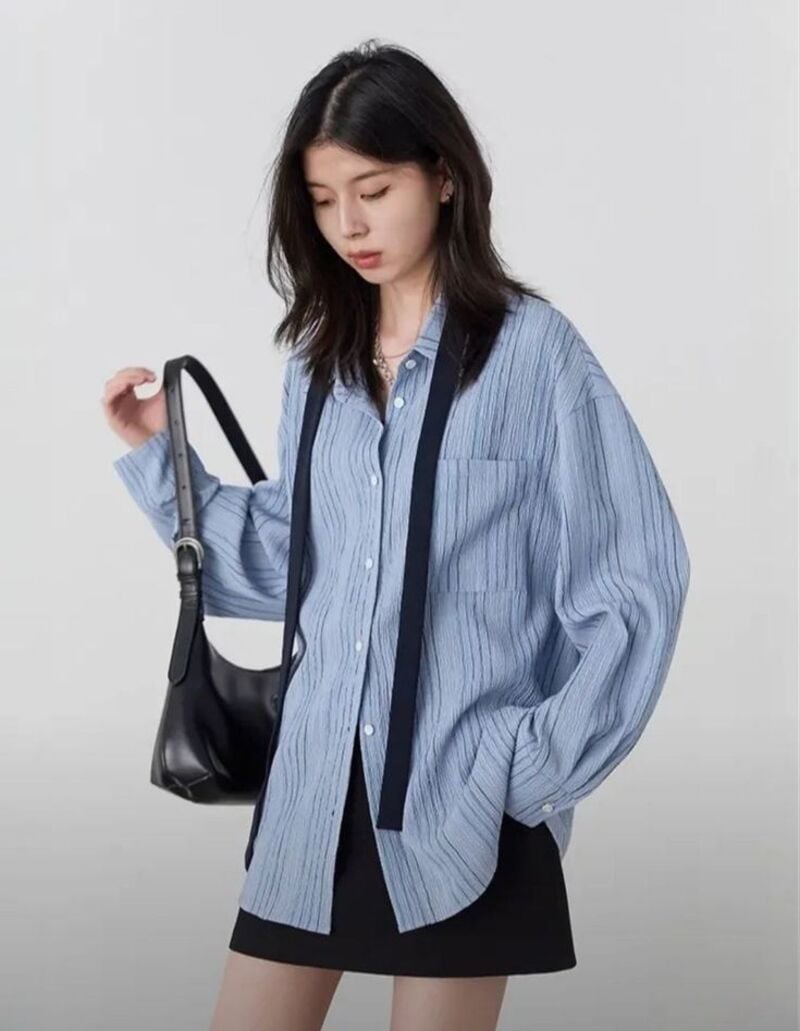 phối đồ với sơ mi xanh