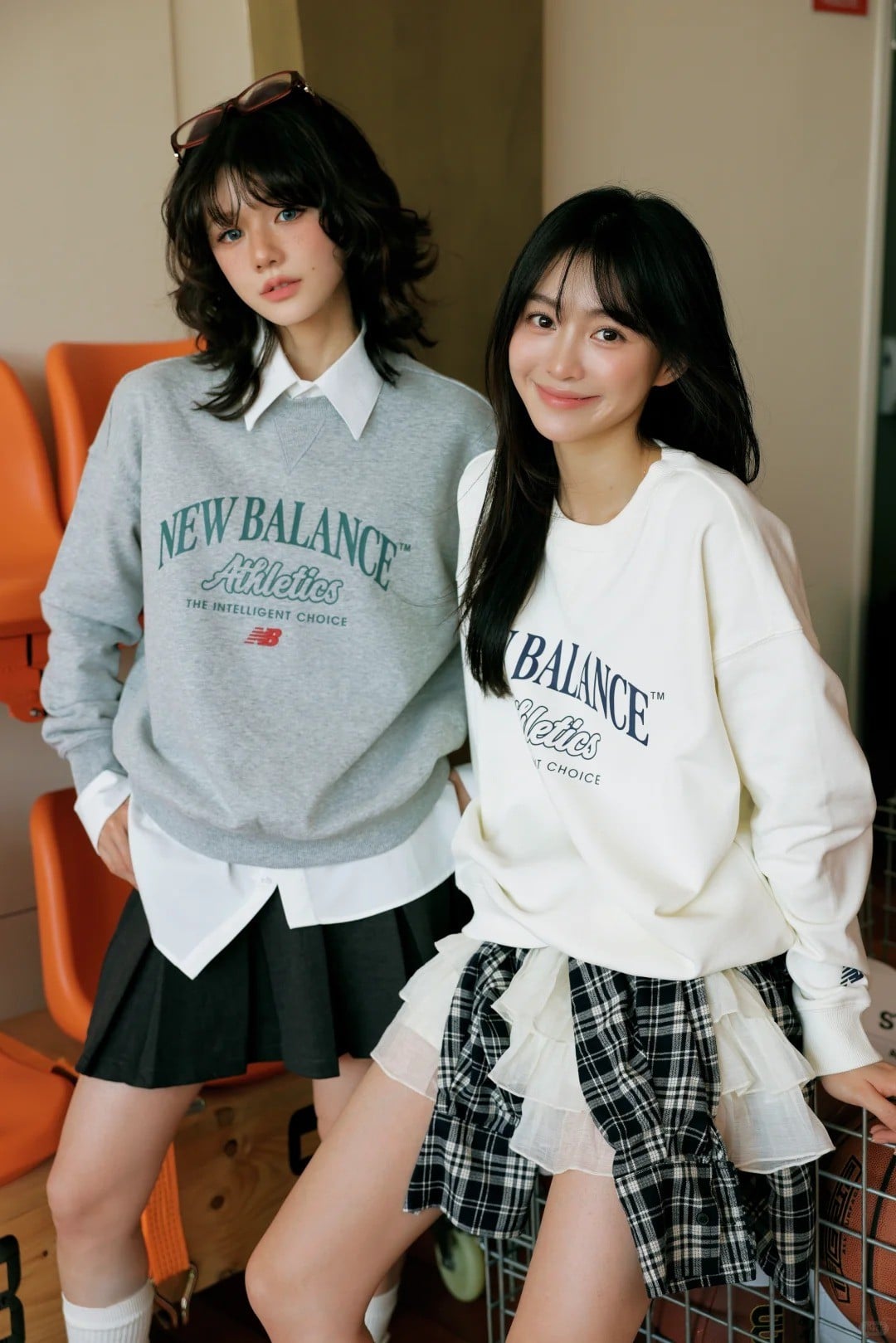 Layering sweatshirt và áo sơ mi