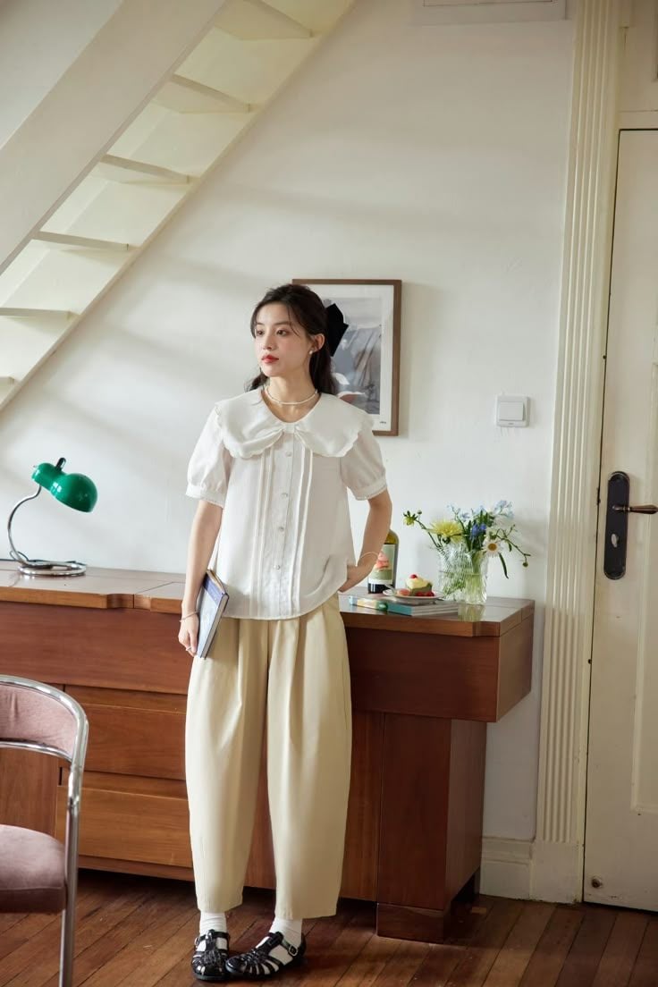 sơ mi cổ bèo