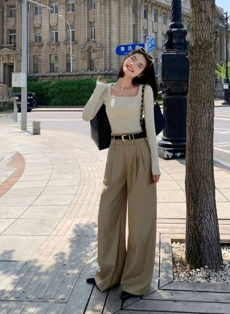 phối đồ với quần culottes ống rộng
